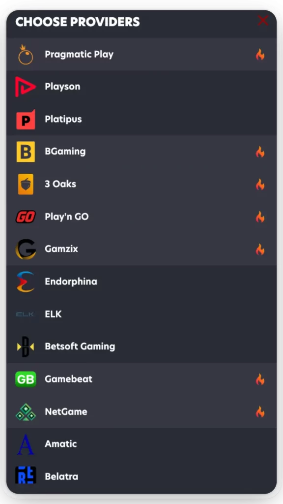 1 red casino slots providers