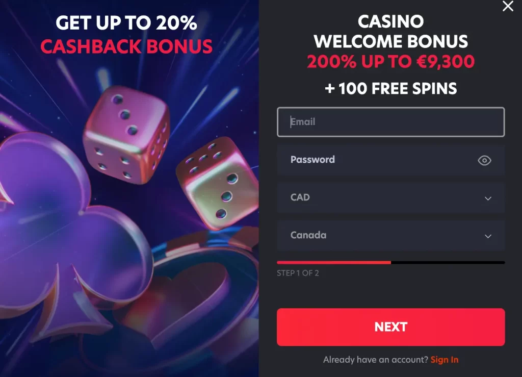 sign in 1 red online casino